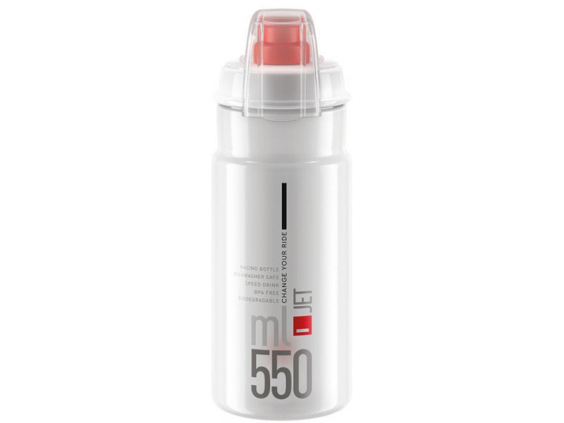 Cyklistická láhev Elite Jet Plus – 550ml čirá