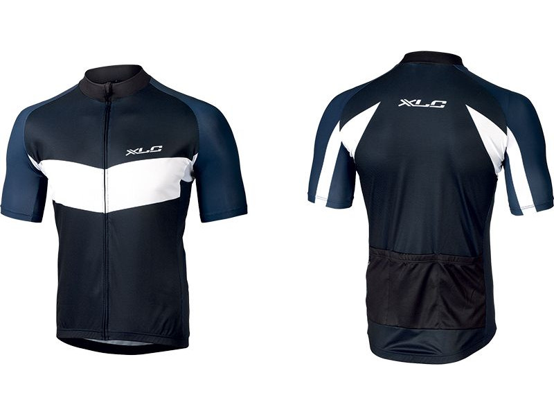 Pánský cyklistický dres XLC Basic JE-S17 – modrá/černá/bílá
